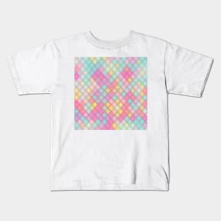 MULTICOLORED DIAMOND DESIGN, PASTEL COLOR, DIAMOND PATTERN Kids T-Shirt